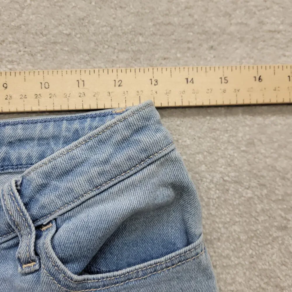 Hollister Low Rise 90s Vintage Straight Jeans Womens W24 L31 Distressed Light